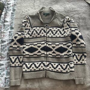 Ralph Lauren Textured Knit Sweater in Gray